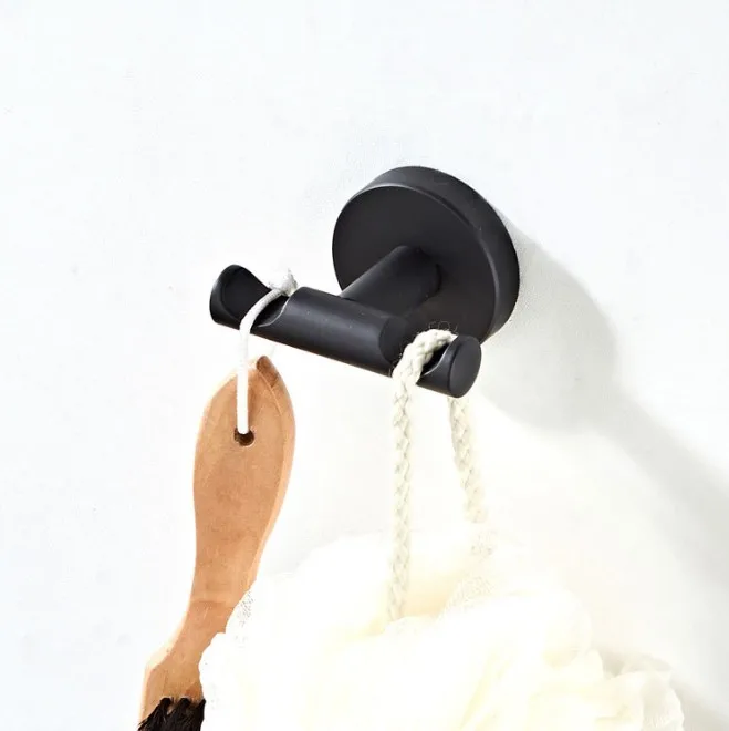 

304 Stainless Steel Black Robe Hooks Wall Hook Clothes Hanger Towel Hooks Coat Door Hooks Bathroom Accessories