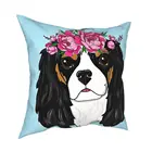 Наволочка для подушки, квадратная, с изображением собаки, кавалер Кинг, Чарльз, спаниель, полиэстер