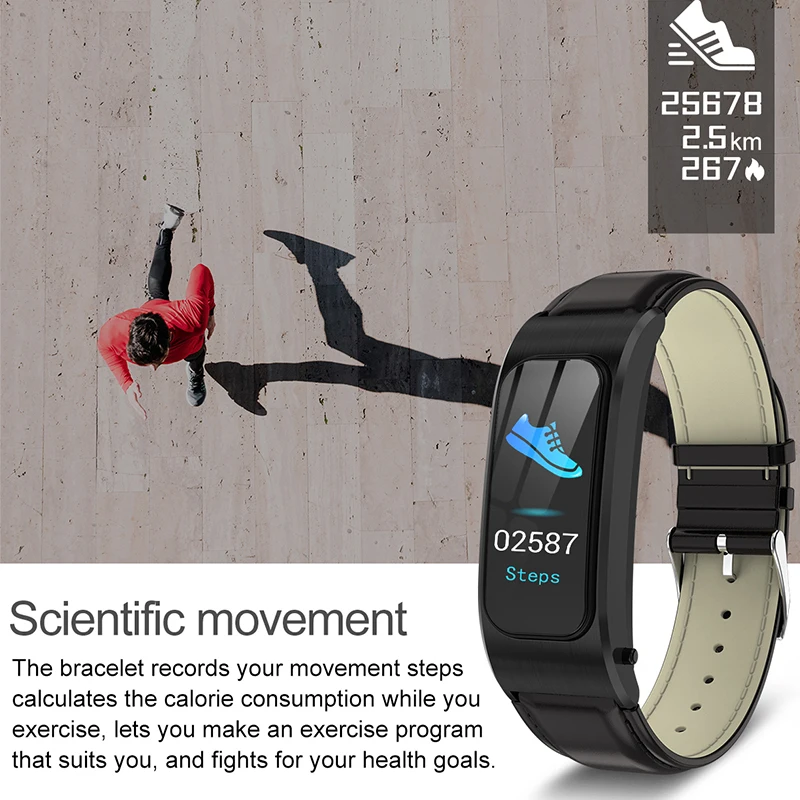 Bluetooth гарнитура браслет Смарт часы кровяное давление Smartwatch сердечного ритма