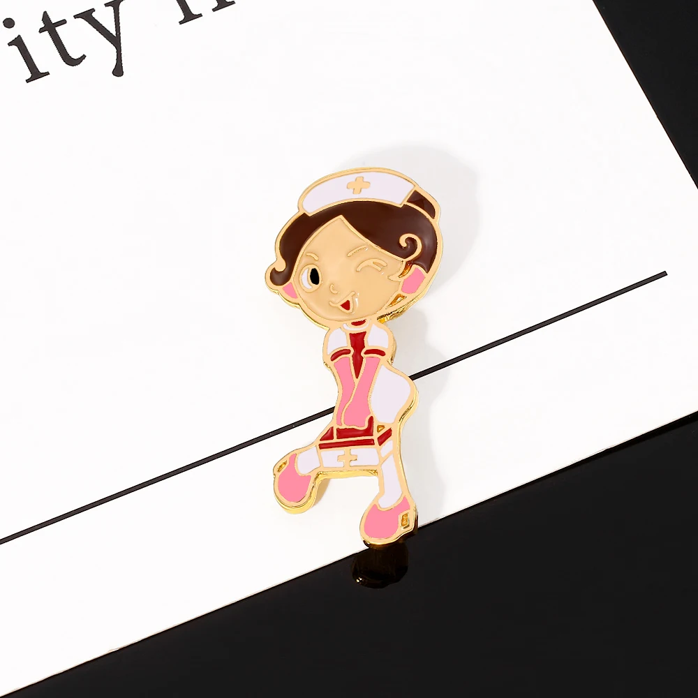 Милая эмалированная Брошь медсестры из мультфильма брошь изысканные креативные