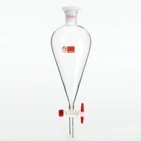 1pcs 30ml to 1000ml pear shaped clear and thick separating funnel with ptfe piston for lab experiment