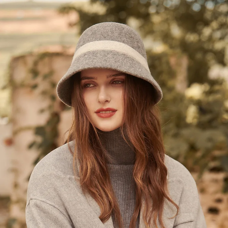 

2022 Autumn Winter Fisherman Hat For Women Fashion Casual Bucket Cap British Style Warm Beanie Retro Simple Elegant Basin Hats