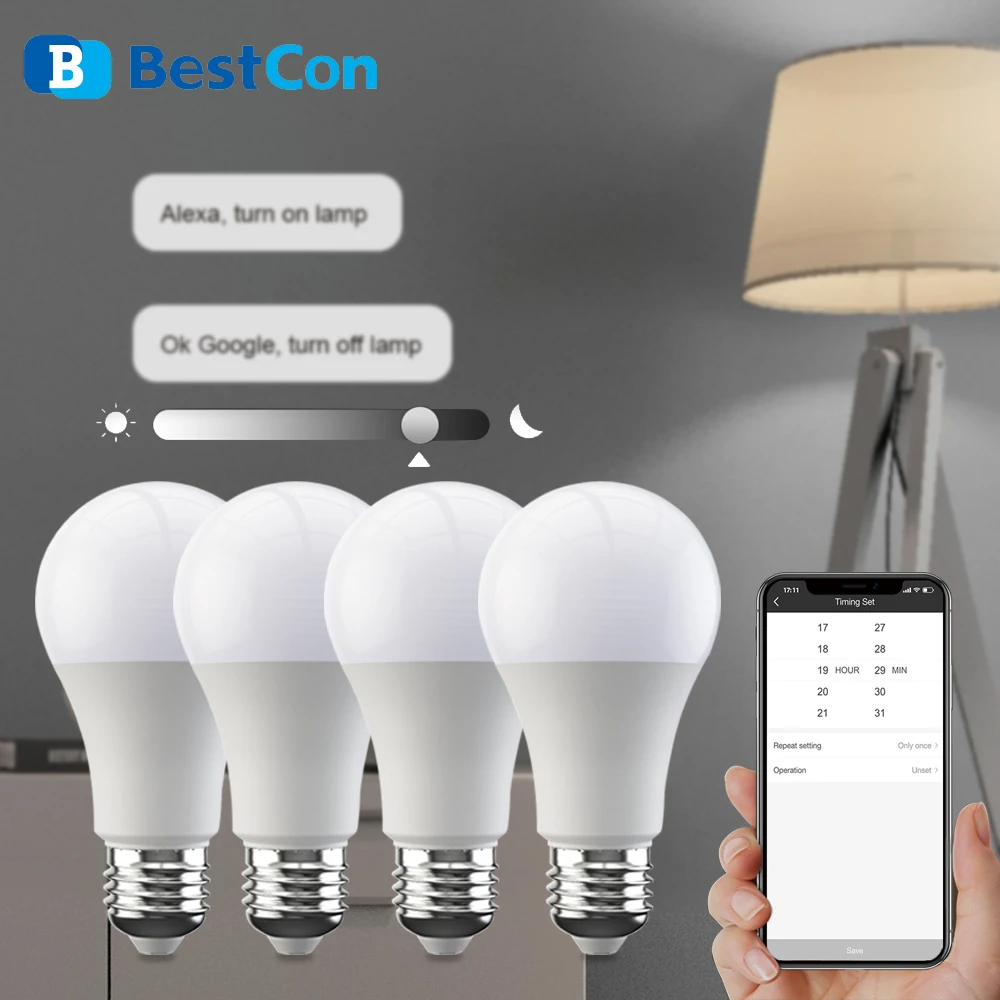 Смарт светильник BroadLink BestCon LB1 светодиодная лампа с регулируемой яркостью 220 В E27