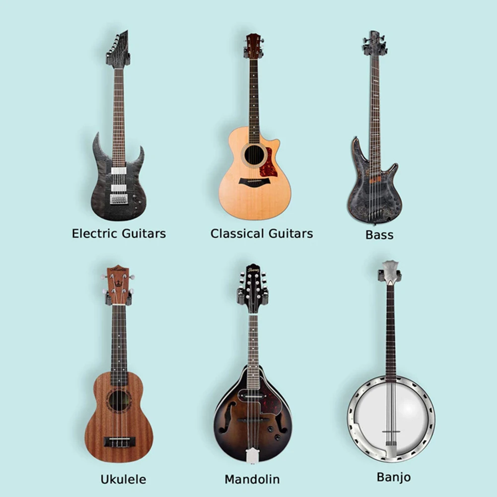 6 stücke gitarre aufhänger halter leichte tragbare musik haken wand halterung picks elemente für elektrische akustische gitarren free
