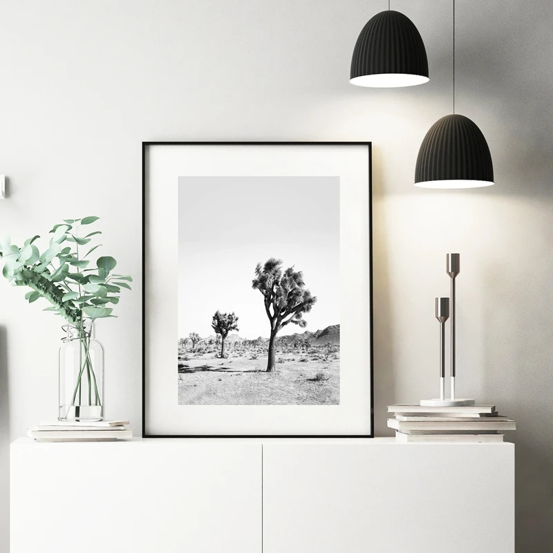 

Joshua Tree Wall Art Black And White Canvas Posters Prints California Desert Cactus Painting Modern Minimalism Boho Home Decor