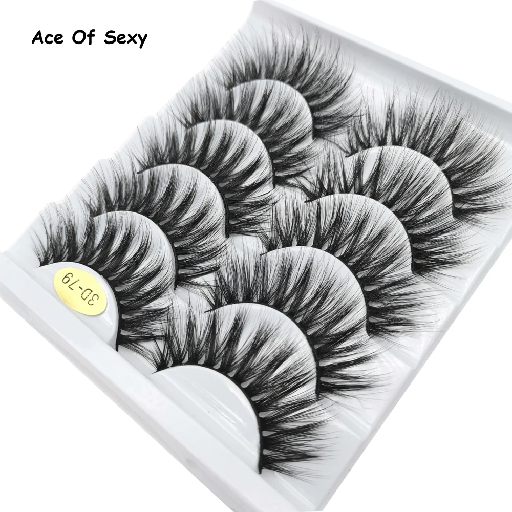 Ресницы 3D натуральные Многослойные Длинные ручной работы 5 пар|Накладные