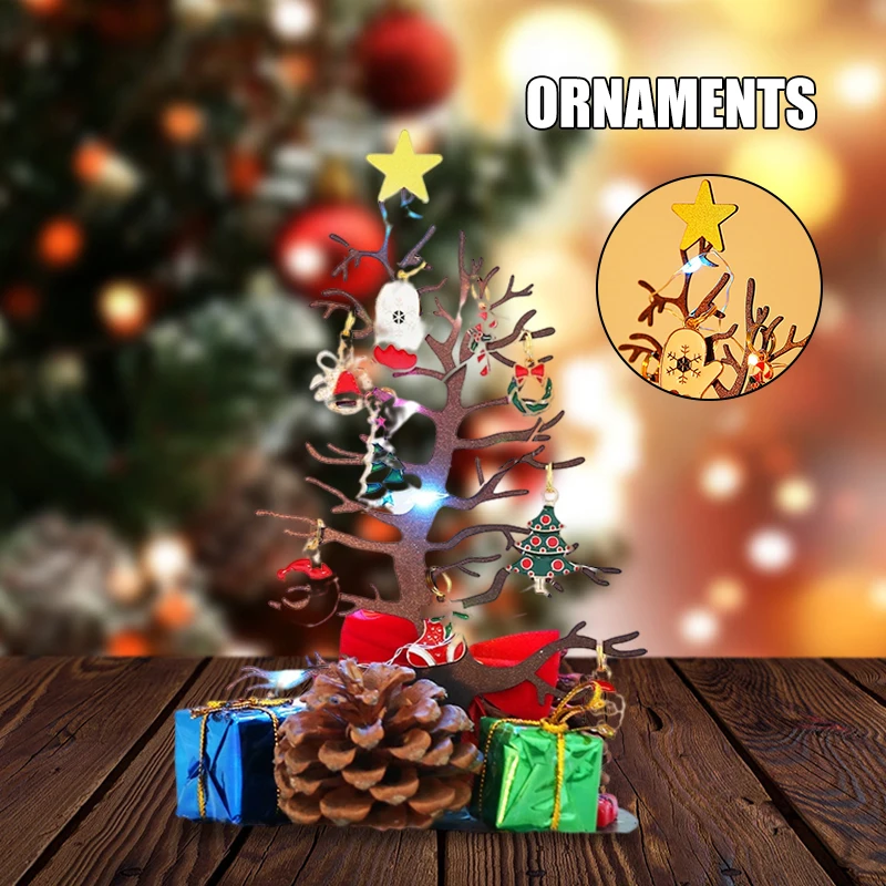 

Рождественское украшение, маленькая металлическая елка, украшение «сделай сам» для рождевечерние, настольное украшение для дома, гостиной,...