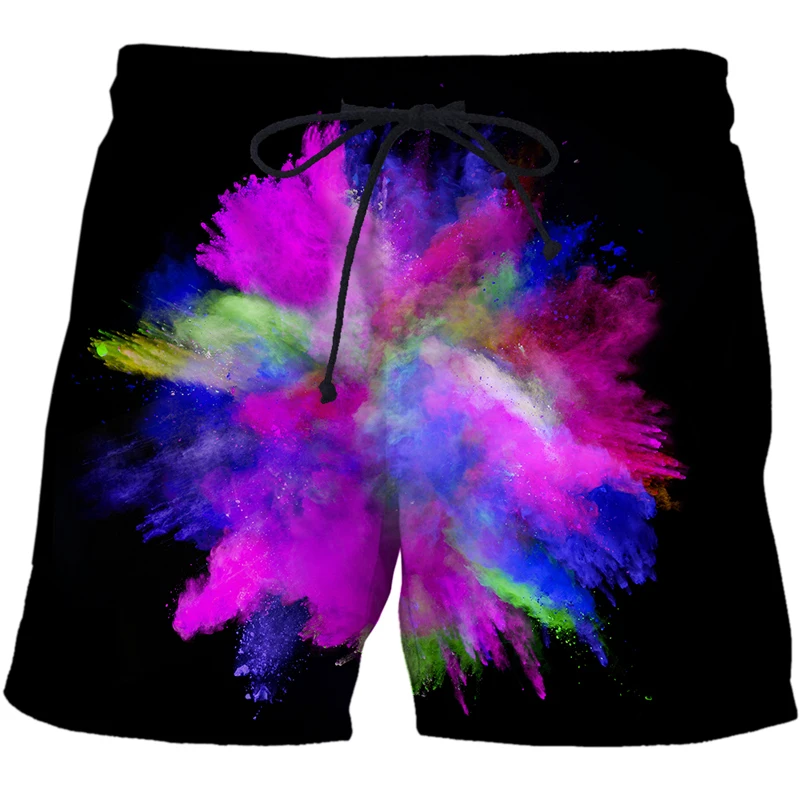 2022 New Short Pants Speckled tie dye pattern 3D Print Men's Casual Streetwear Board Shorts Fashion Sportswear Beach Shorts Male