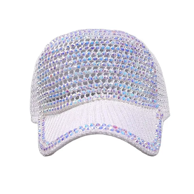 

Women Rhinestones Luxury Pearl Sequins Baseball Cap Summer Cotton Hat Girls Snapback Hip hop hat Gorras Casquette Bones