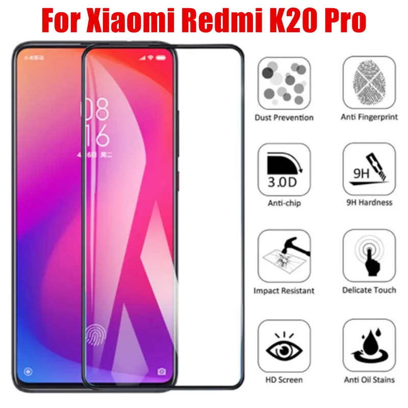 

Защитное стекло 9D для Xiaomi Redmi K20 Pro, закаленное, полное покрытие, 2 шт.