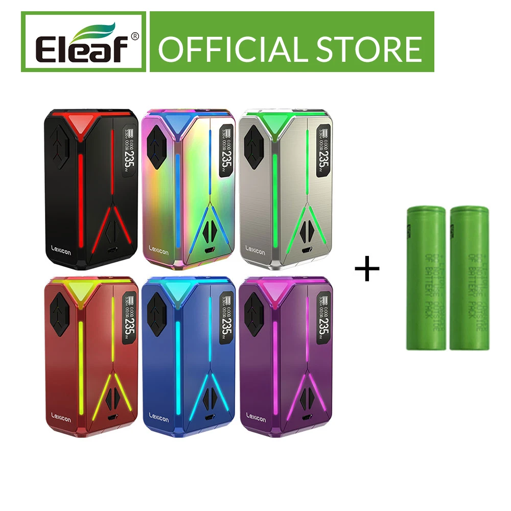 Оригинальная электронная сигарета Eleaf Lexicon Mod с двумя аккумуляторами 18650 макс.