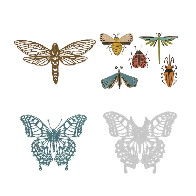 

Lnsect Dragonfly Butterfly Dies Scrapbooking New Arrival 2021 Photo Album Clear Stamps Crafts DIY Embossing Card Making Cut Die