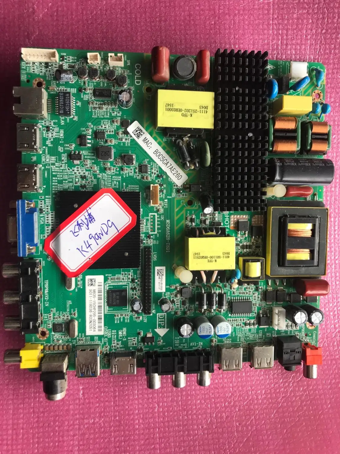 

Original 49PFF5455/T3 original motherboard MSD6A628-T8D1 with screen K490WD9 test
