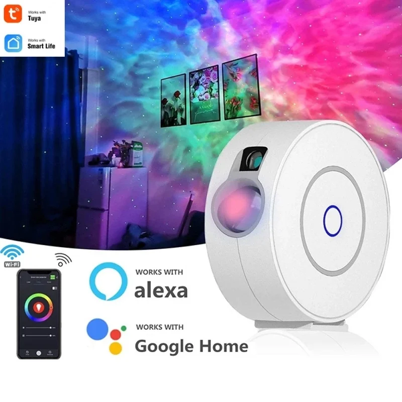 

Tuya Smart Star Projector Smart Home WiFi Laser Starry Sky Projector Waving Night Light Led Colorful APP Wireless Control Alexa