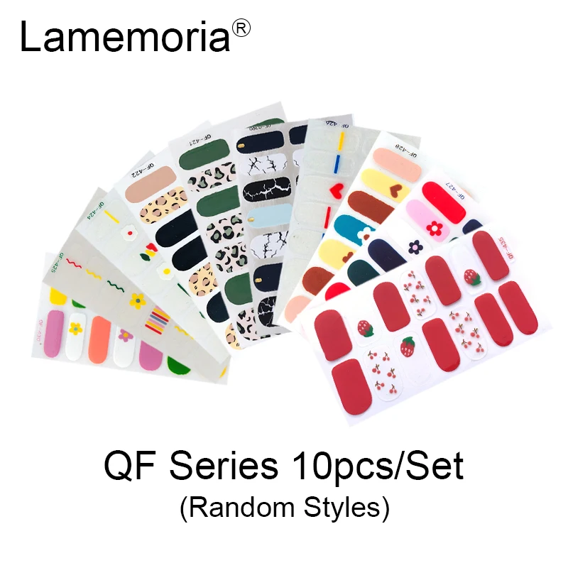 Lamemoria 10/20 шт наклейки для ногтей с сердечком блестящие Обертывания многоцветные