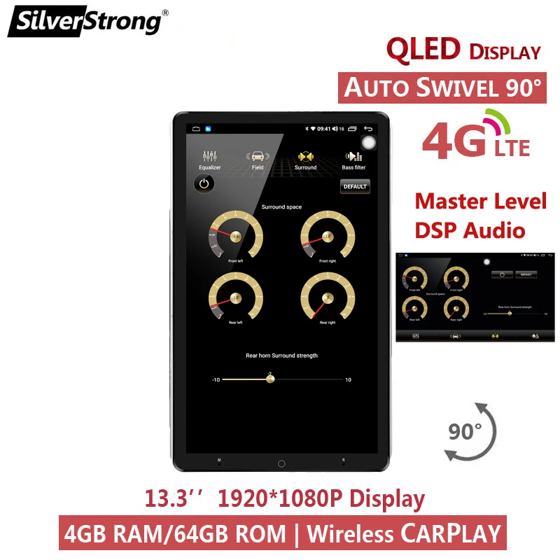 Автомагнитола Tesla на Android универсальная 2DIN CarPlay авто радио GPS QLED 13 3 'ɴG SIM-модем 2