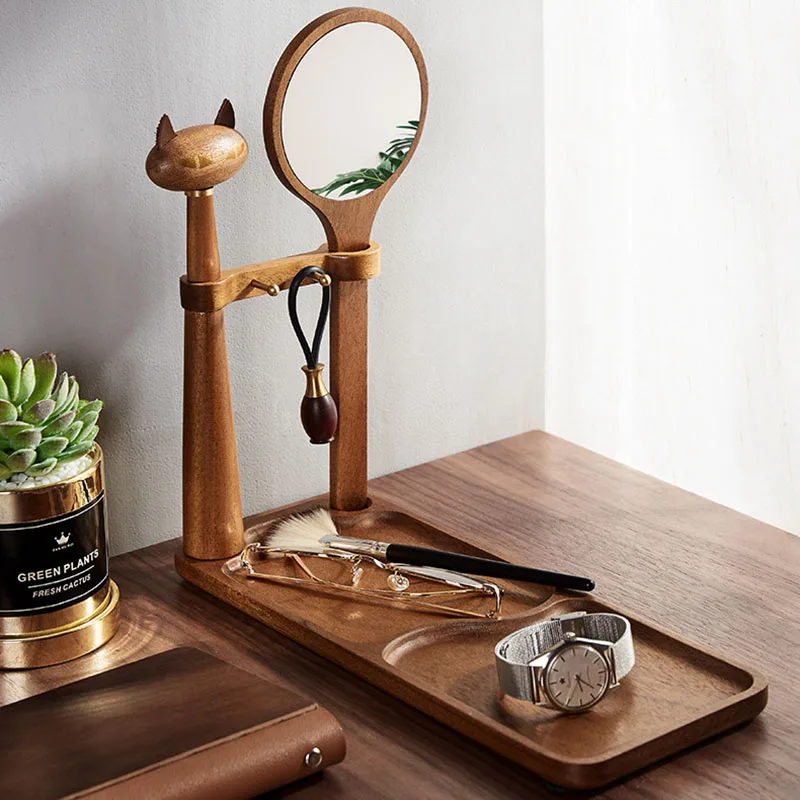 Деревянная настольная подставка для хранения с подставкой искусственных очков