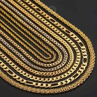 necklaces for women men figaro hammered snake curb gold color mens womens necklace chain fashion jewelry 2 3 4 5 6mm dgnn2