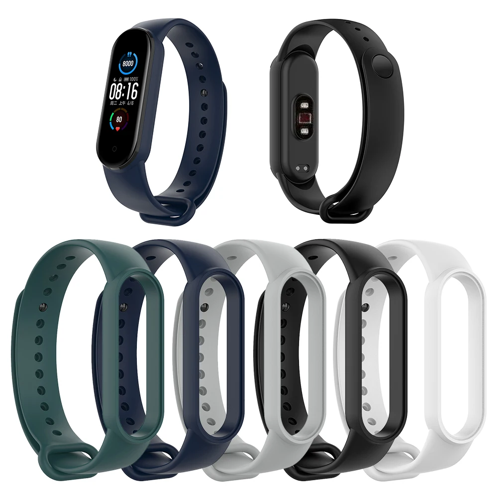Внешний декоративный ремешок для часов силиконовый Xiaomi Miband 5/NFC сменный