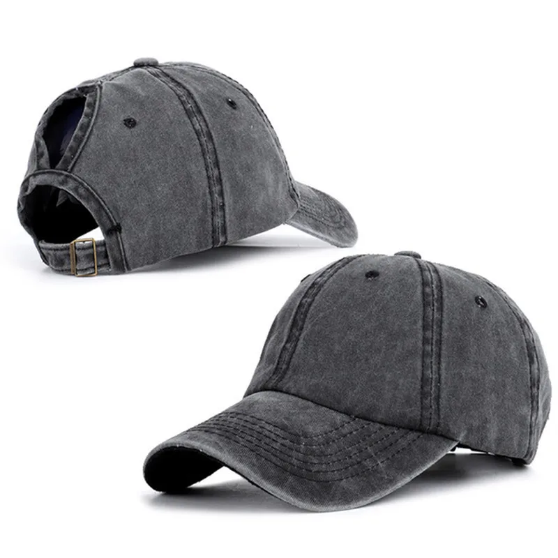 

New Water Wash Horsetail Braid Horsetail Madam Pure Baseball Cap Outdoor Sunscreen Sunshade Cap Popular Fashion Leisure Cap