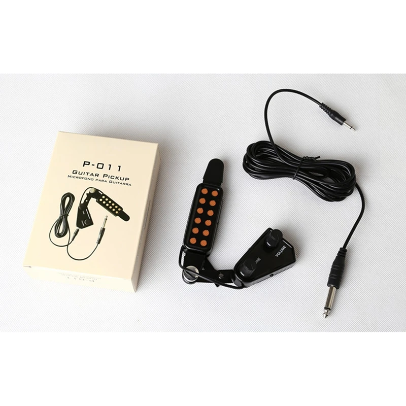 

12-Hole Acoustic Guitar Sound Hole Pickup, with Pitch and Volume Adjustment, No Opening, Guitar Parts and Accessories