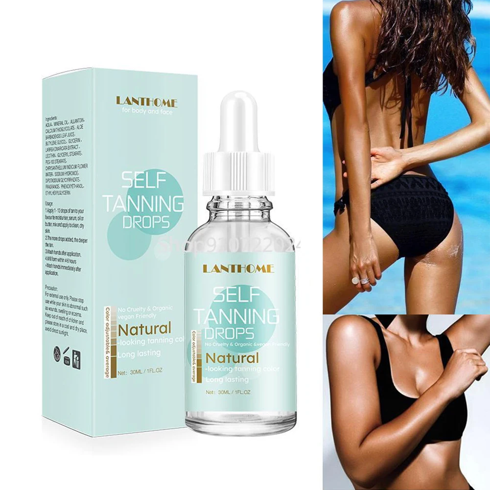 1PCS Self-Tanning Drops Body Tanning Lotion Skin Care Tanning Cream Tanner For Daily Skin Care 30mL Free Shipping