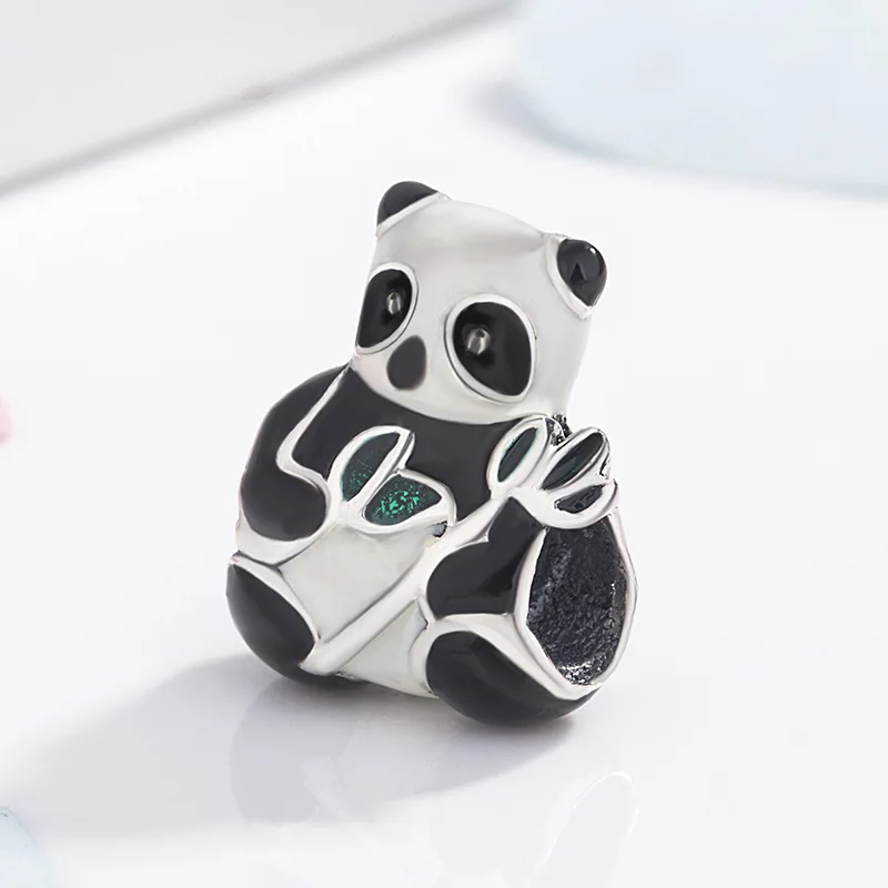 Бусины из серебра 925 пробы в виде животных с эмалью подходят для браслетов и