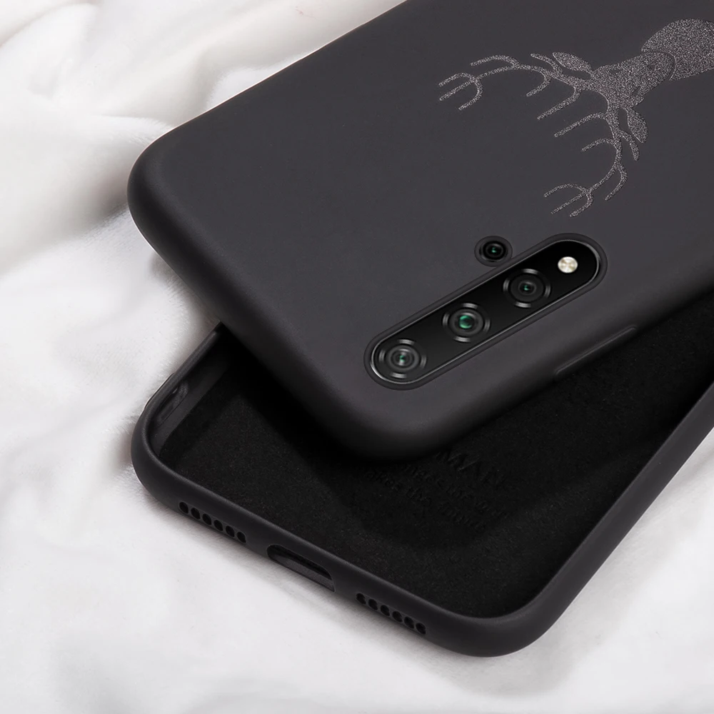 Чехол с узором для huawei Honor 20 20Lite Pro P20 8X 9X имитация жидкого силикона цветные мягкие