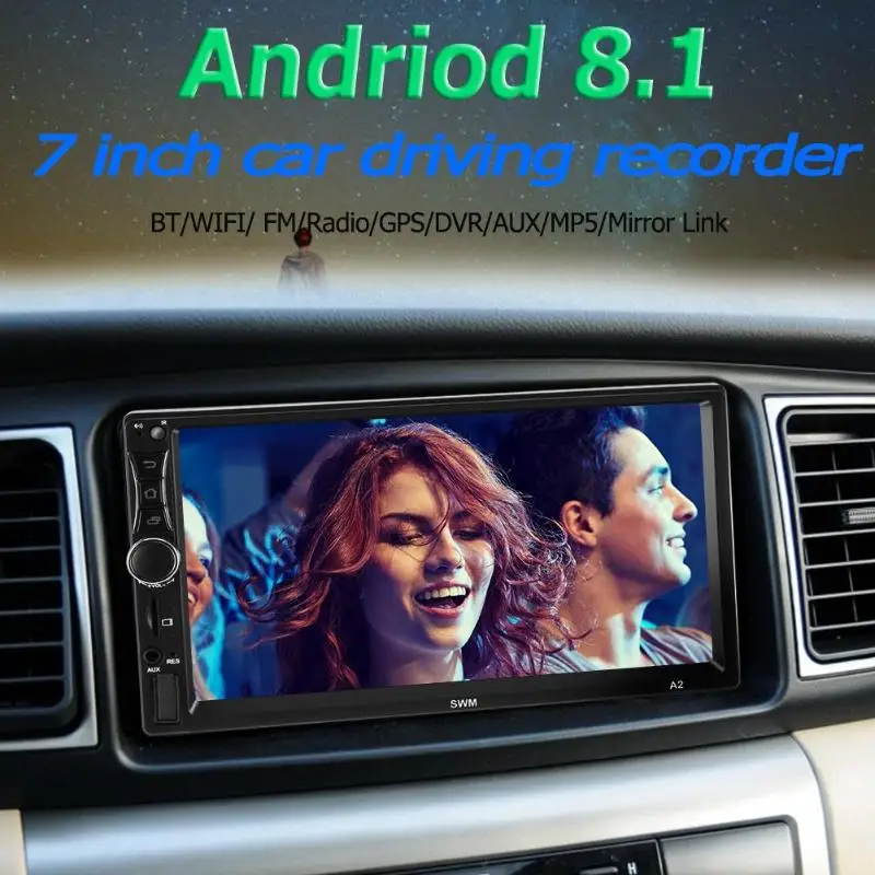 SWM A2 2Din Android 8,1 автомобильное радио стерео видео MP5 плеер 2 din " сенсорный экран gps Bluetooth навигация WiFi USB TF мультимедийный плеер
