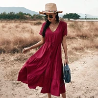 boho chic 3 layer women party maxi dress dancing large hem solid color string waist 2021 new urban spring outfit