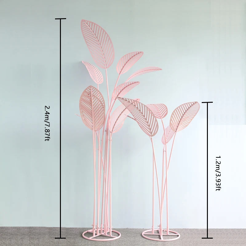 HVAYI-nuevos accesorios de boda, hojas de &aacute;rbol de pl&aacute;tano de hierro forjado, tama&ntilde;o libre, decoraci&oacute;n de escenario de boda y vacaciones, Fondo en forma de T-4