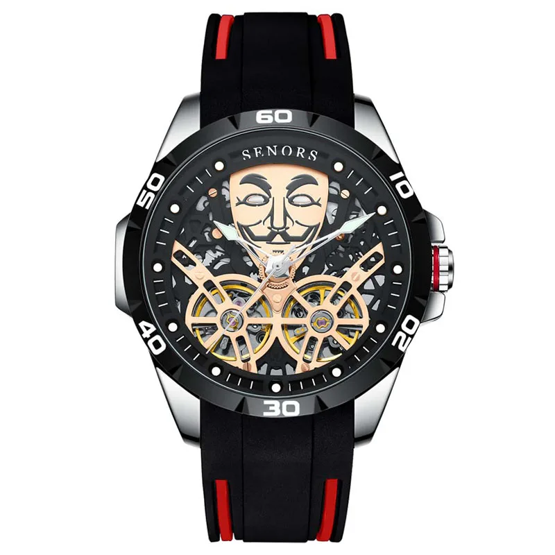 

Men's Mechanical Watch Self Winding Mens Watch Double Tourbillon Hollow Luxury Automatic Watch Relojes Para Hombre Reloj Hombre