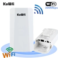 kuwfi outdoor router outdoor p2p 1km wireless wifi bridge 300mbps wireless cpe with 24v poe adapter for ip camera