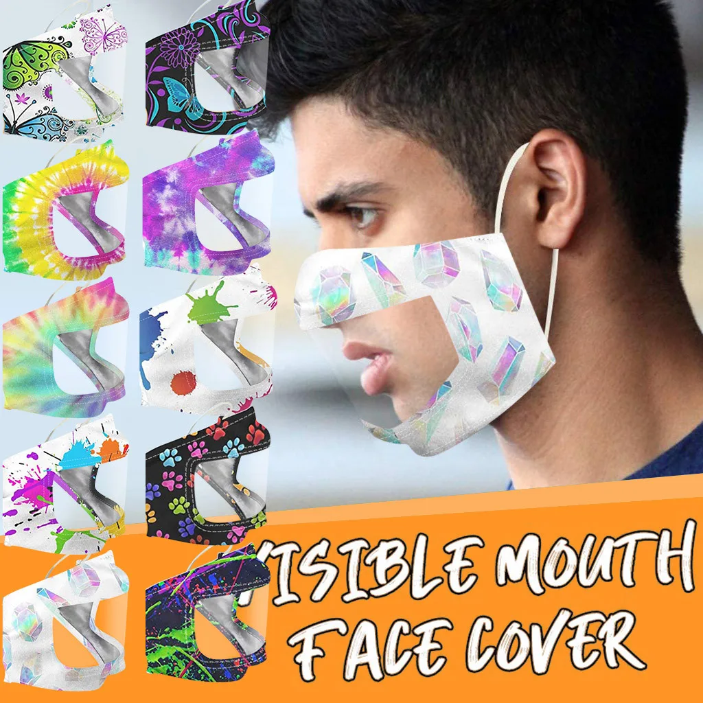 10 шт. маска для лица с изображением улыбки прозрачным виниловым видимым