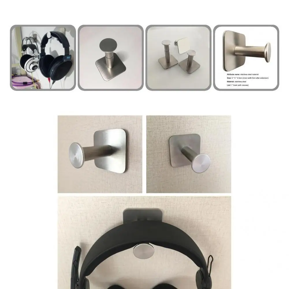 

Durable Practical Headphone Wall Mount Stand L-type Headset Hanger Flexible for Office
