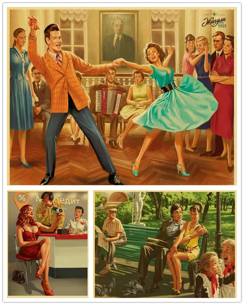 Top Stalin USSR CCCP хорошего качества Печатные настенные ретро-постеры для гостиной