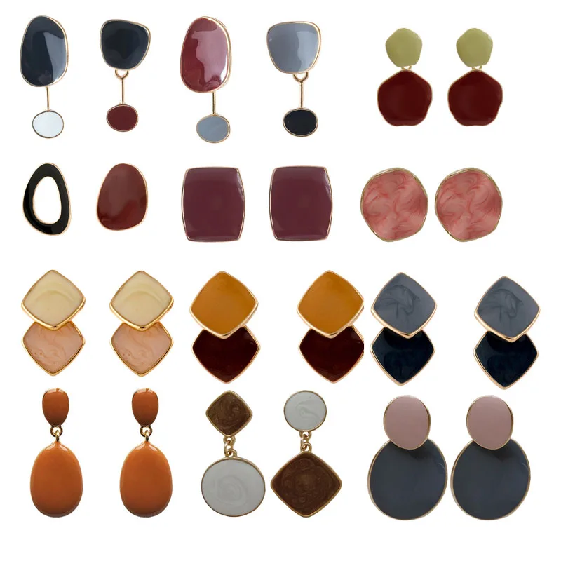 Серьги подвески женские асимметричные длинные ювелирные украшения в