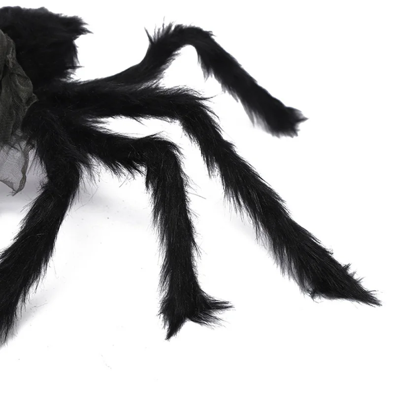 

1PC Halloween Festival Supplies Horror Black Plush Spider Party Decor Props Kids Toys Haunted House Ornament