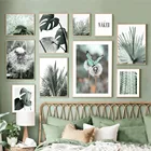 Зеленое Тропическое растение, холст, живопись, монстера, банан, лист, Настенная картина, нордическая стена, гостиная, домашний декор