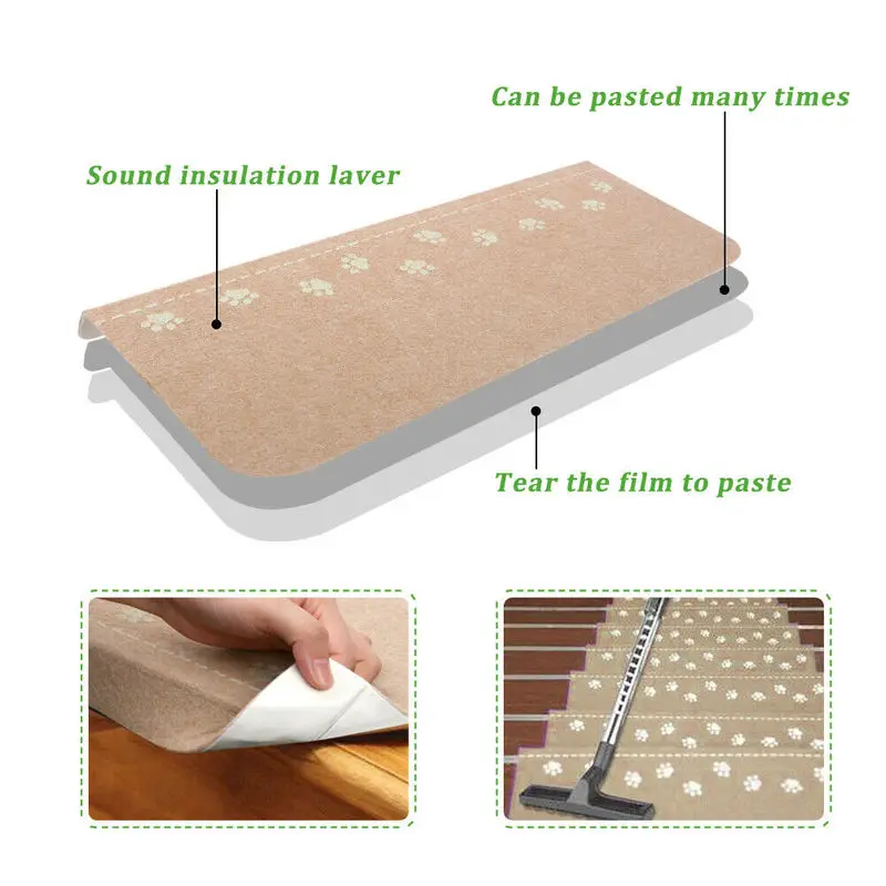 Набор из 13 шт. ковриков для лестницы нескользящий ступенчатый ковер светящийся