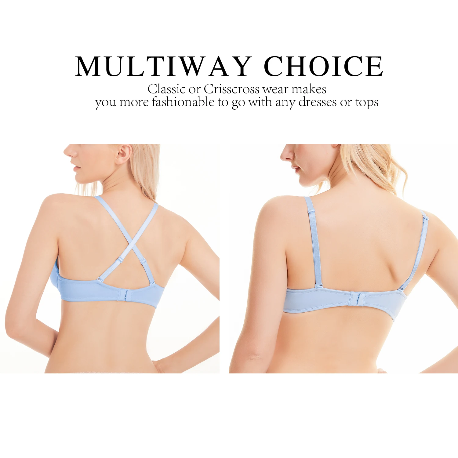 Wingslove Women’s Push Up Thick Cup Bra Seamless Underwire Lingerie Comfortable Add Two Cup Brassiere Smooth Cup Bras For Women