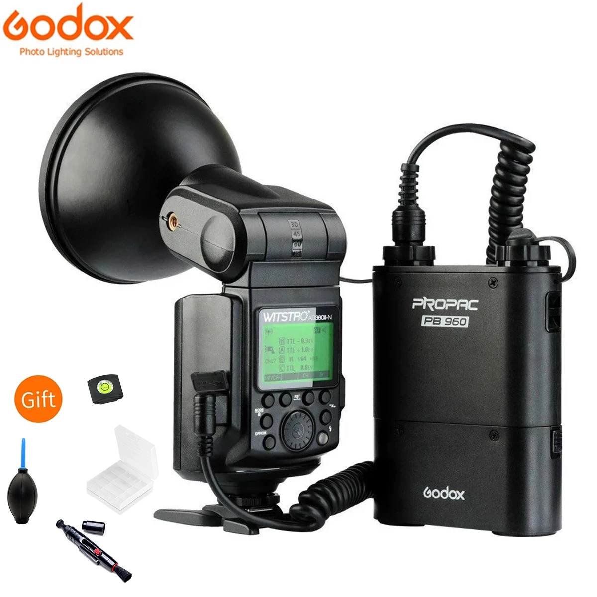 Godox WITSTRO-Control de potencia inalÃ¡mbrico AD360II TTL, luz Flash para exteriores +...