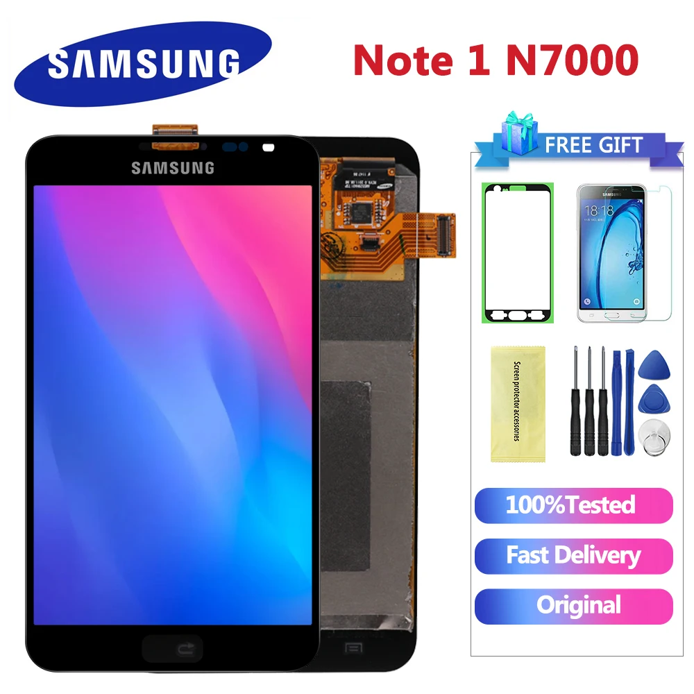 ЖК дисплей AMOLED 5 3 дюйма для SAMSUNG Galaxy Note N7000 с сенсорным экраном i9220 1 дисплей|Экраны