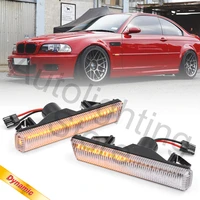 2pc led side markers lamps turn signal squential indicator blinkers light for 01 06 bmw e46 m3 coupeconvertible 95 01 e38