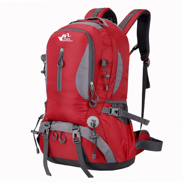 Red Открытый водонепроницаемый 40L походный рюкзак большой емкости для мужчин и женщин для верховой езды альпинизма спортивная сумка для путешествий прочный рюкзак из нейлона унисекс - Цвет: Red