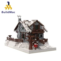 buildmoc 38793 city house series winter chalet light view room cabin building blocks educational toy gift assemble models cities