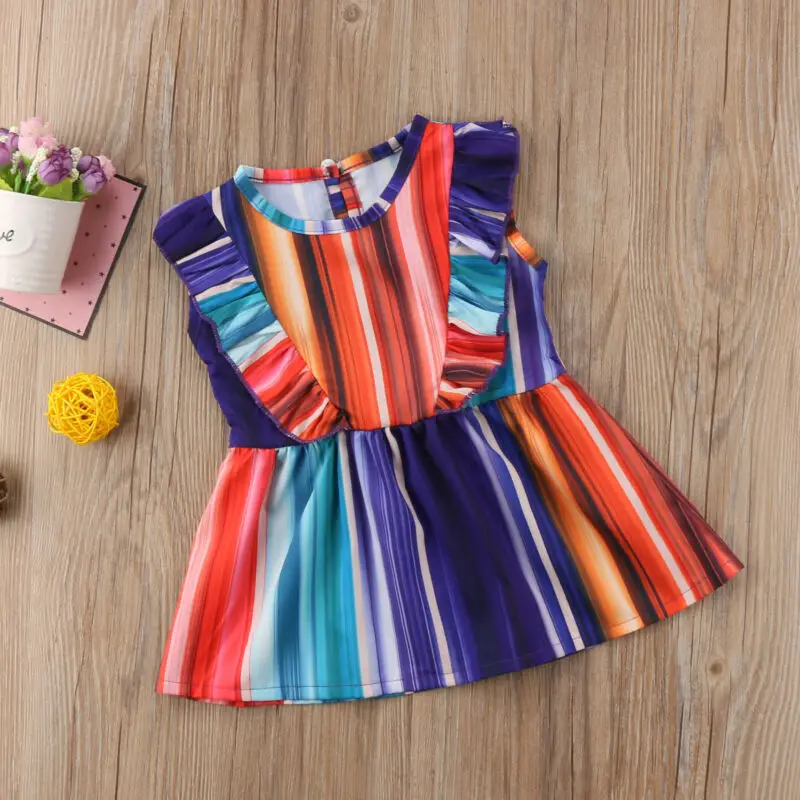 Радужные платья для маленьких девочек от 1 до 6 лет яркие праздничные свадебные