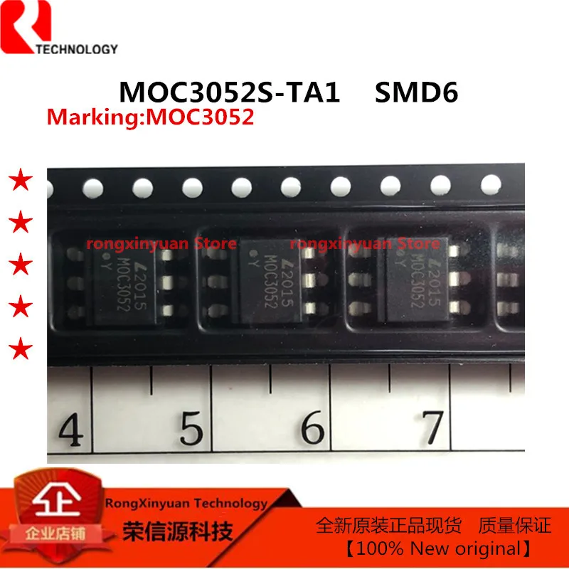 10 50 шт./лот MOC3052S TA1 2020 + MOC3052 оптрон симистор AC OUT 1 CH 600V 6 Pin SMD T/R оригинальный новый 100%