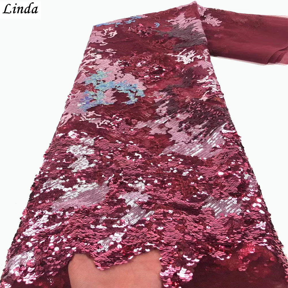 

African Sequins Lace Fabric French Mesh Lace Fabric 2021 High Quality Lace Nigerian Lace Fabric For Party Sewing