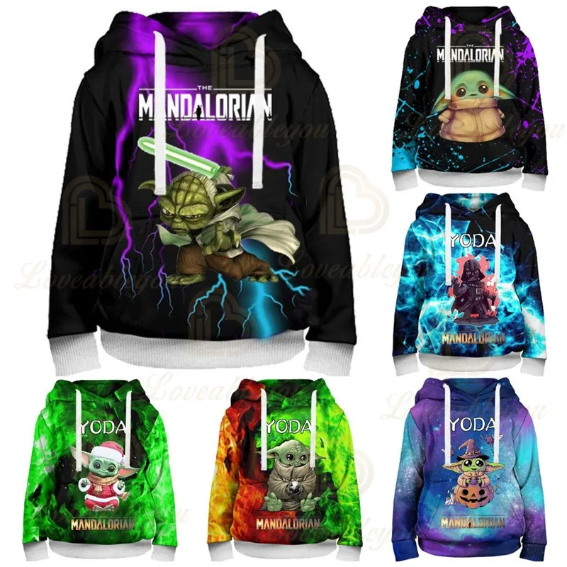 

Kids Hoodie Christmas Disney Baby Yoda Mandalorian 3d Swearshirt Boys and Girls Tops Hoodies Hip Hop Streetwear Teen Clothes